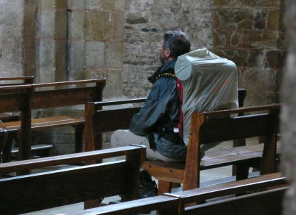 in chiesa a Conques