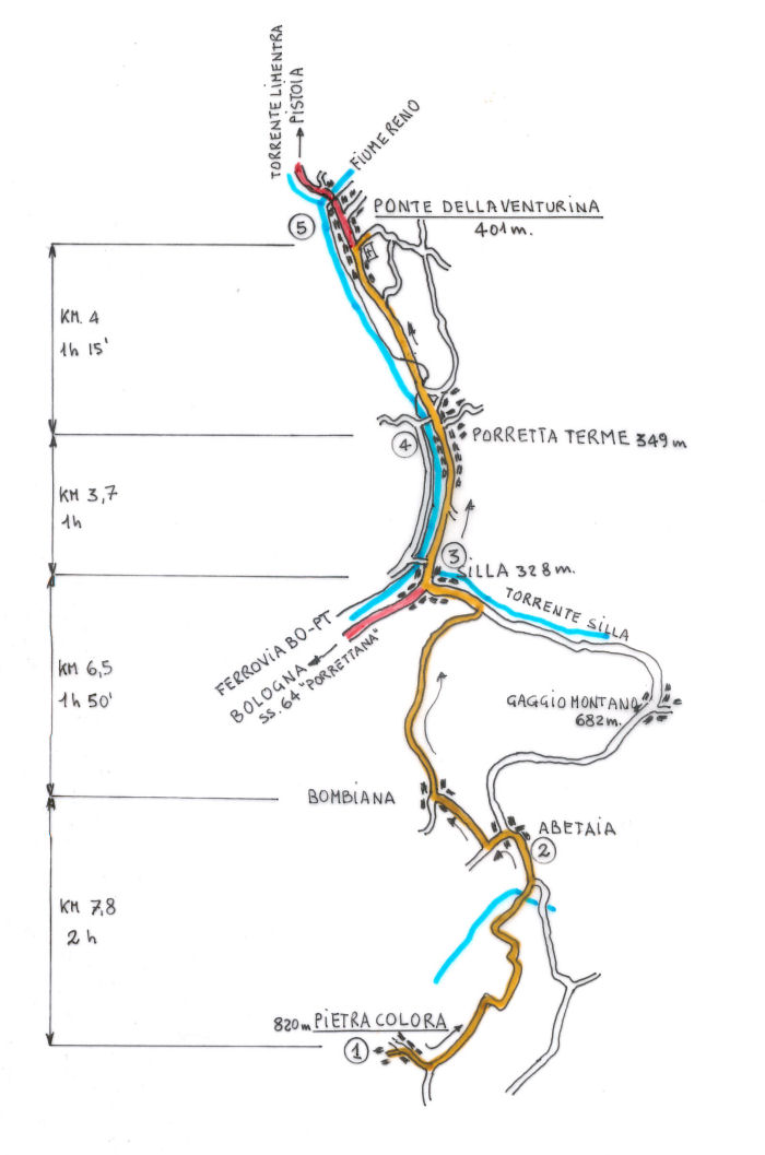 mappa Pietracolora-Ponte della Venturina