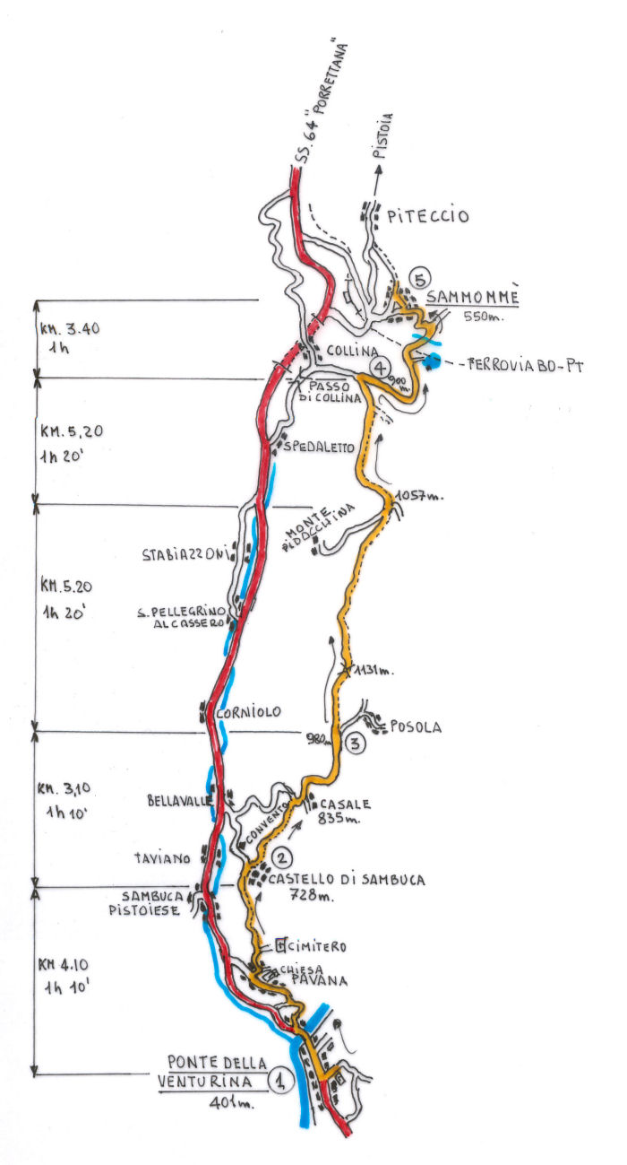 mappa Ponte della Venturina-Sammome'
